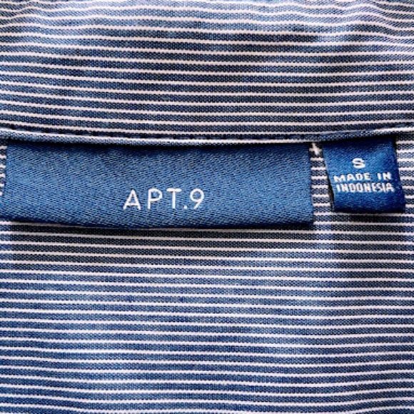 Apt.9 Striped Button Up Blouse with Roll Sleeves - Picture 2 of 5